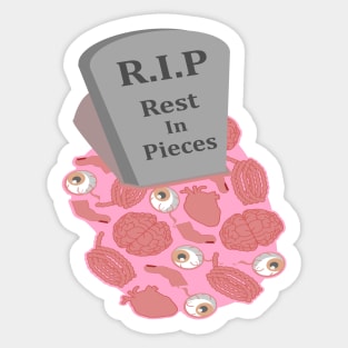 Halloween R.I.P Rest in Pieces Grave and Body Organs. Sticker